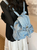 Daiiibabyyy  Korean Style Denim Mochilas Mujer Bucket Mochilatrendy Casual Durable Bag Daily Using Shopper Bolsas New Young Backpack