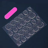 DAIIIBABYYY  -  24 pcs long almond shaped French Flash butterfly fingernail +1 nail glue +1 nail file