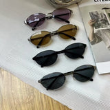 Daiiibabyyy  Oval Shape Woman Sunglasses Korean Style UV400 Protection Sun Glasses Man High Quality Female Sunglass