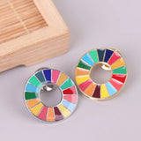 Daiiibabyyy 1PC Alloy 6g The Sustainable Development Goals Brooch United Nations SDGs Rainbow Pin Badge Fashion Jewelry For Women Men