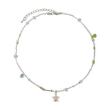 Daiiibabyyy Kpop Cute Bohemian Star Pentagram Pendant Colorful Beaded Choker Necklace For Women Sweet Party Beach Aesthetic Y2K New Jewelry