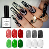 Daiiibabyyy Jelly Gel Nail Polish -  Black/white/red Gel Polish Translucent Nail Polish Gel Soak Off UV Gel Polish for Nail Art at home