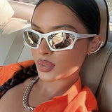 DAIIIBABYYY  -  Summer new cross-border modern retro sunglasses trendy street photography glasses European and American fashion futuristic