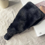 Daiiibabyyy  New Wide Design Fluffy Headband Elastic Imitation Fur Hairbands Solid Color Soft Headwear Women Accessories