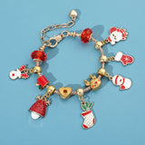 DAIIIBABYYY  -  New Design Charm Bracelet Christmas Santa Claus Crystal Beads Bracelet For Women Girl Korean Sweet Cute Jewelry Xmas Gifts
