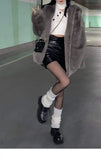 Daiiibabyyy  Irregular Pleated Skirt for Women High Waisted Black Miniskirt Elegant Hip Hugging Skirt