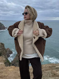 DAIIIBABYYY  -  Fashion Oversize Loose Lamb Jacket For Women 2024 Winter Long Sleeve Button Fleece Coats Female Hip Hop Street Fluffy Outerwear