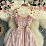 Daiiibabyyy  French Hepburn style long dress fashionable women's clothing design sweet and stunning fairy birthday gentle style dress QW04