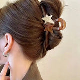 Daiiibabyyy  1pc Sweet Star Catching Charm Hair Clip, Back of Head Disc Hair Clip, Shark Clip, Simple Hair Accessories Hair Clip