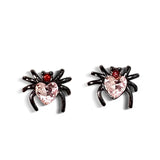 DAIIIBABYYY  -  Sweet Cool Creative Spider Shape Heart Rhinestone Stud Earrings Women Punk Y2K Spiral Buckle Earring Jewelry Party Gift