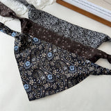 Daiiibabyyy  Long Ribbon Triangular Headband Hair Scarf Wraps Women Retro Triangle Headscarf Hat Travel Photo Headband Girl Hair Accessories