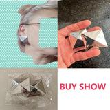 Daiiibabyyy IngeSight.Z Creative Gold Color 3D Geometric Stud Earrings for Women Men Vintage Wedding Party Jewelry 2023 Valentine Day Gift