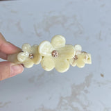 Daiiibabyyy  Vintage Beige Marbled Claw Clips Large Acetate Grab Clip Girls Nonslip Crab Hairpins Barrette Summer Hair Accessories for Women