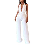 DAIIIBABYYY  -  Women 2 Pieces Pants Sets 2025 Summer New White Blouse V Neck Backless & Long Trousers Straight Elegant Birthday Party Overalls