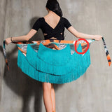 Daiiibabyyy  New Latin Dance f Skirt Adult Women's Irregular Tassel Bum Towel Practice Dance ort Skirt Latin Dance Sportswear Yoga Fi...