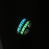 Daiiibabyyy  Ring for Couple Creative Glowing in the Dark Player 1 Player 2 Matching Gaming Ring for Women Men Valentine's Day Gift
