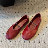 Daiiibabyyy  Faux Horsehair Ballet Flats Women Round Toe Elastic Band Mary Janes Shoes New Designer Fur Flats Women Cozy