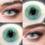 Daiiibabyyy  1 Pair Monaco Blue Color Contact Lenses Color Brown Purple Green Grey Cosmetic Lens Half Yearly Natural Fashion Beauty