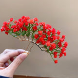 Daiiibabyyy  4 Colors New Chinese Style Flower Hairpins Women's Sweet Hair Sticks Party Hair Fork Bridal Wedding Romantic Hair Accessories M