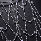 Daiiibabyyy  Fashion Bridal Tassel Headband Chain Women Hair Decoration Boho Wedding Hollow Mesh Pearl Headpiece Chain Dress Jewelry Gifts