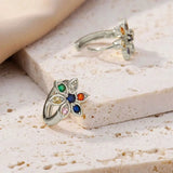 Daiiibabyyy  Charm Small Ear Buckle Rainbow Flower Hoop Earrings For Women Gold Silver Color Zircon Wedding Jewelry Mother's Day Gifts