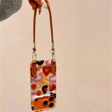 Daiiibabyyy  Vortex print IND graffiti leopard print phone case with handheld lanyard for iPhone 11 12 13 14 15 16  17 Pro Max