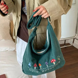 Daiiibabyyy  Fashion Preppy Letter Embroidery Shoulder Bag Vintage Y2k Aesthetic Kawaii Women's Handbags Casual All Match Ins Crossbody Bags