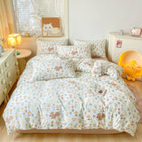DAIIIBABYYY  -  A-class mother and baby cartoon washed cotton four piece set for bed, ins style bed sheets, duvet covers, dormitory duvet