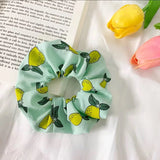 DAIIIBABYYY  -  Summer Chiffon Fruit Scrunchies Colorful Pink Green Large Hair Ties Ropes Sunny Cute Ponytail Holder For Young Girls Headwear