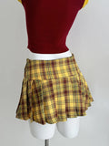 Daiiibabyyy 2024 New Checkered Skirt for Women's Summer New Irregular Pleated Half skirt  A-line Denim Skirt Vintage Aesthetic Y2k Skirt