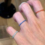 Daiiibabyyy  Y2K Colorful Full Zircon Open Ring Women Dopamine Thin Band Stackable Plain Ring Sweet Romantic Aesthetic Couple's Hand Jewelry