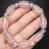 DAIIIBABYYY  -  Rose Quartz Mosaic Bead Bracelet Jewelry For Woman Man Healing Wealth Beads Crystal Gift 1pcs
