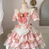 DAIIIBABYYY  -  Japan Lolita Dress Cream Little Honey Maid Costume Blue Lolita Dresses Show Japanese Outfit Dress
