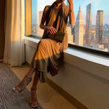 Daiiibabyyy  Irregular Ruffles Slim Dress Sexy Hollow Out Sleeveless Backless Dress Summer New Solid Hollow Out Party Dress for Women