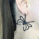 Daiiibabyyy  Gothic Metal Spider Pendant Earrings for Women Exaggerated Gold Color Big Spider Personality Earrings Party Jewelry Gifts