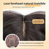 DAIIIBABYYY  -  Women's Long Curly Lace Front Wig Fashionable Full Head Hair Style Asian Fiber Mechanism Hair Suit Grey Color Origin China