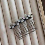 DAIIIBABYYY  -  Korean Style Elegant Bun Inverted Hair Comb Flowers Barrettes New Bangs Broken Hair Finishing Updo Gadget Hair Accessories