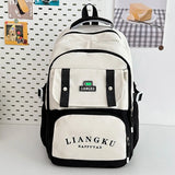 Daiiibabyyy  New Design Nylon School Bag Red Color Large Capacity Backpack Multifunctional Shoulder Bag