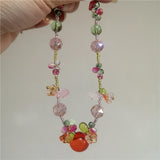 Daiiibabyyy  Cute Y2K Cartoon Resin Cherry Fruit Flower Pendant Bead Choker Necklace For Girls Harajuku Aesthetic Charm Jewelry Accessories