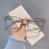 DAIIIBABYYY  -  Fashion Anti-Blue Light Glasses Women Transparent Computer Glasses Anti Blue Light Square Eyewear Retro Glasses Frame Eyeglass