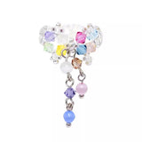 Daiiibabyyy  Y2K Aesthetics Colorful Crystal Beaded Tassel Ring for Women Sweet Cute Girls Charm Elastic Rings Korean Fashion Jewelry Gifts