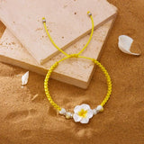 DAIIIBABYYY  -  Handmade Bohemian Sweet Colorful Polymer Clay Chain Bracelets for Women on Hand Flower Elastic Bangles Y2K Jewelry Gift