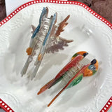 Daiiibabyyy  New Parrot Sparrow Pattern Hair Claw Acrylic Hair Accessories Grasping Clip Lifelike Birds Design Shark Clip for Women Girls