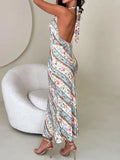 DAIIIBABYYY  -  Women Summer Printed Patchwork Chic Maxi Dress, Sleeveless Halter Fashion Simple Party Dress, 2025 Backless Elegant Ladies Dress