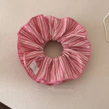 Daiiibabyyy  Women's Scrunchies Sweeet Style Ties Striped Large Intestine Hair Ties Bun Hairstyle Fashionable And Simple Rubber Band Woman