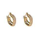 Daiiibabyyy  Silver Zircon Square 18K Gold Hoop Earrings for Women Trendy Geometric Fine Jewelry Light Luxury Accessories