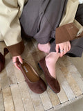 Daiiibabyyy  New Women Tabis Ballet Flats Fashion Split Toe Mary Janes Shoes Elastic Strap Design Versatile Daily Commute Ladies Shoes