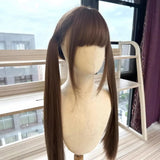 Daiiibabyyy  Cute Lolita Girl Long Medium Length Wig Full Head Cover Style JK Universal Wig 80cm Head Cover Elegant Hair Extension
