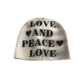 Daiiibabyyy  Niche Printing Letter Pullover Knitted Hat Autumn and Winter Men and Women Trend Street Versatile Personality Skull Beanie Caps
