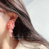 DAIIIBABYYY  -  Boho Colorful Jelly Bean Tassel Stud Earrings